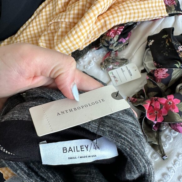 NWT Anthropologie Bailey 44 Greta Sweater Dress Sz Small Gray Stretch Mock Neck - Picture 2 of 9